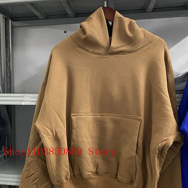 Kanye American Hooded Solid Color Hoodie Double Layer Thick Pocket Multi-colored Casual Sports Jumper Autumn Winter Men Women