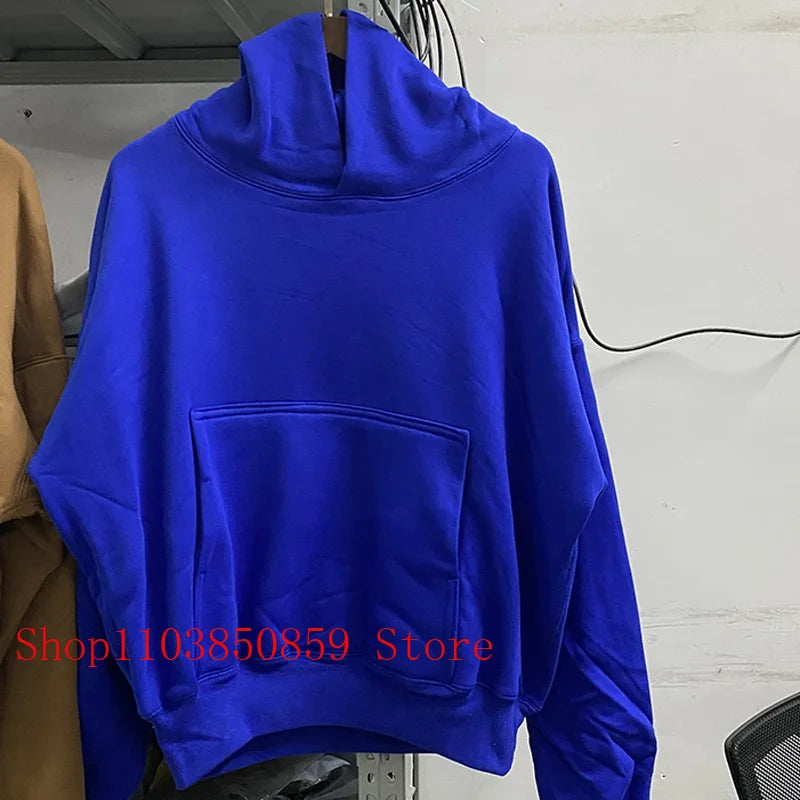 Kanye American Hooded Solid Color Hoodie Double Layer Thick Pocket Multi-colored Casual Sports Jumper Autumn Winter Men Women