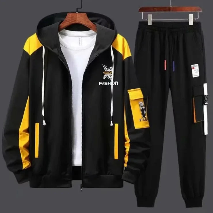 Tracksuit for Men 2 Piece Set Hoodies Sweatpants Sportswear Fitness Hoodies Sweatshirt Sports 2PCS Suit Male Autumn Tracksuit