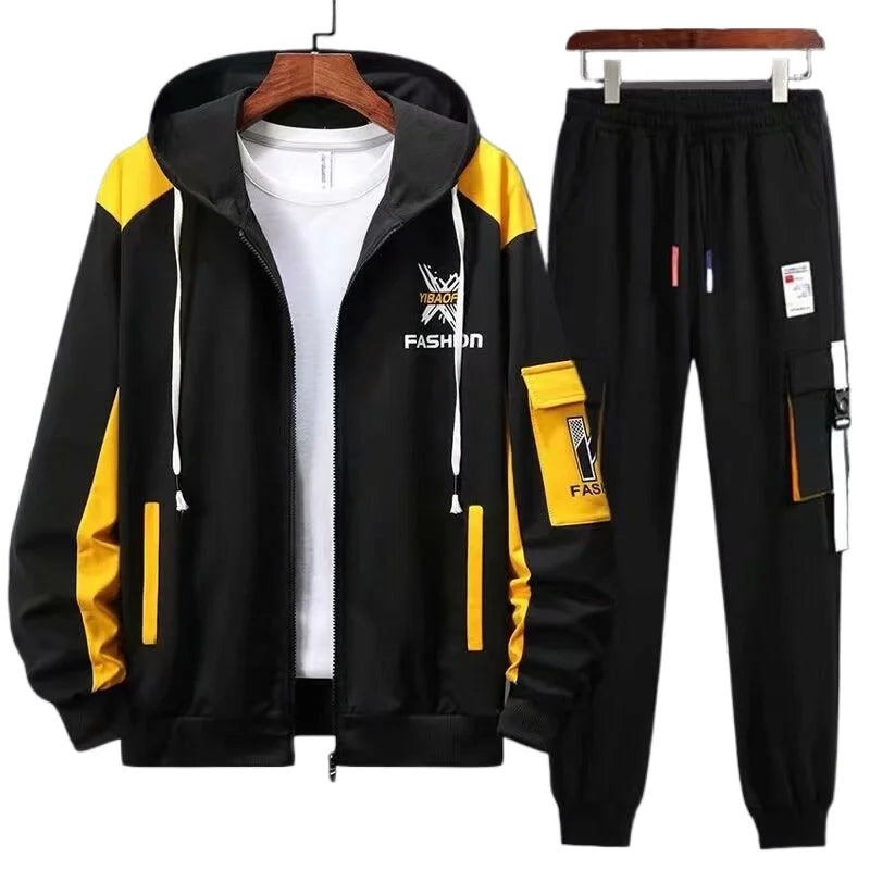 Tracksuit for Men 2 Piece Set Hoodies Sweatpants Sportswear Fitness Hoodies Sweatshirt Sports 2PCS Suit Male Autumn Tracksuit