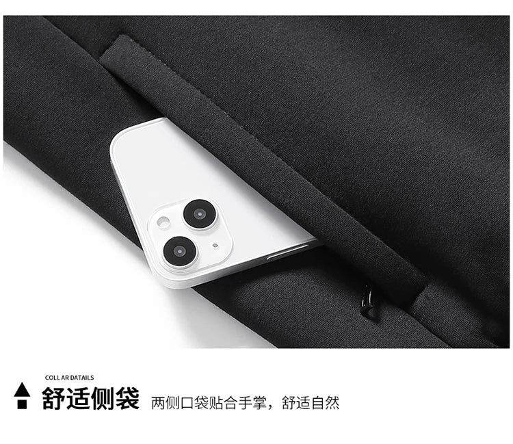 Men Lamb Wool Set Winter Tracksuit Hooded Sweat Shirt+Pant 2-piece Set Sports Suit Fleece Thickened Sportswear Men Tracksuit