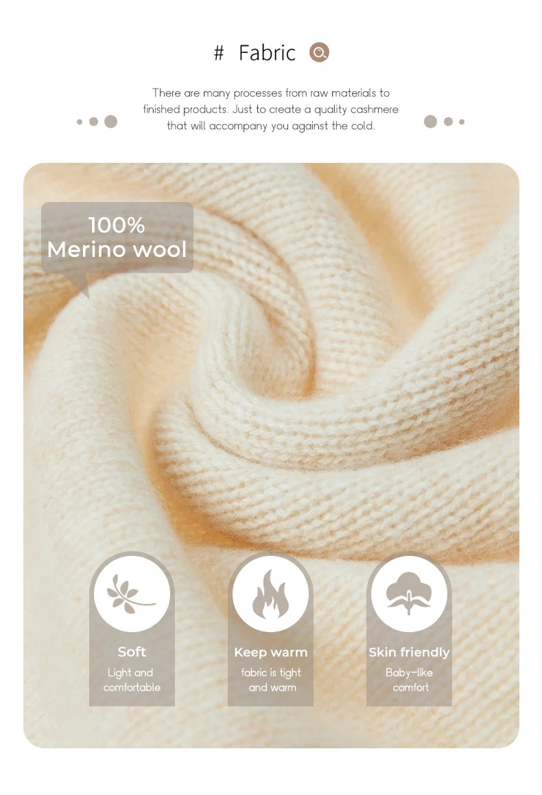 Fashion100% Merino Wool Sweater Cashmere  Pullover Women Knitwear V-Neck Long Sleeve  Autumn Winter Fashion Basic Clothing  Tops