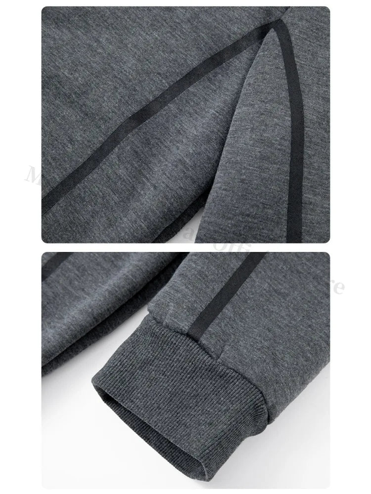 Maxbarley Men Sets Fleece Jacket + Pants Warm Fur Winter Sweatshirt Cashmere Tracksuit Man Suit Wool Thick Casual Track Suits