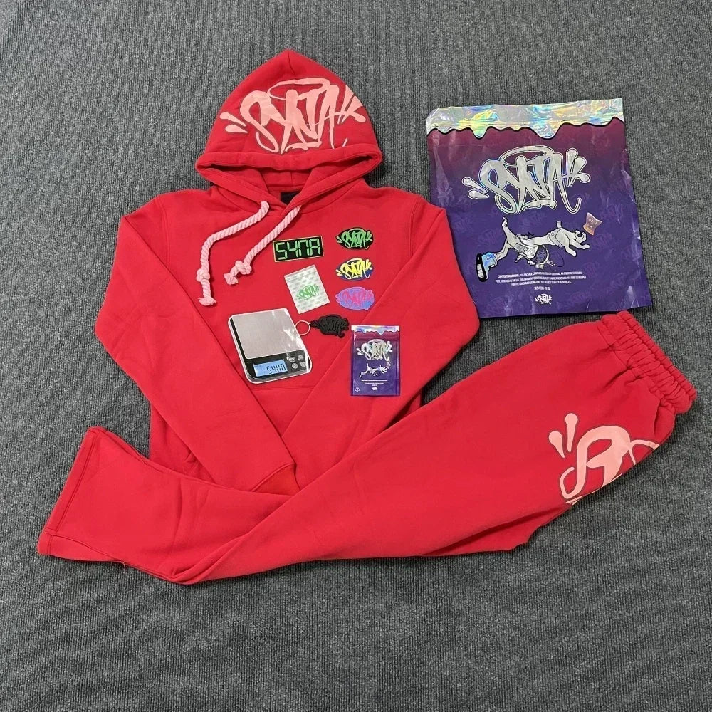 Sy-world UK Fashion Street Tracksuits Tops Long Pants Set Winter Cotton y2K Hip Hop Men Women Hooded Sweatshirt Sports Trousers