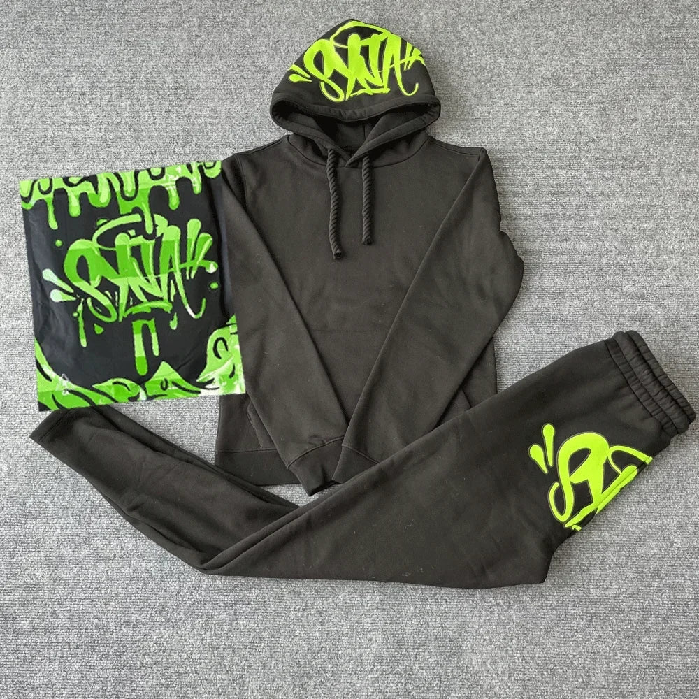 Sy-world UK Fashion Street Tracksuits Tops Long Pants Set Winter Cotton y2K Hip Hop Men Women Hooded Sweatshirt Sports Trousers