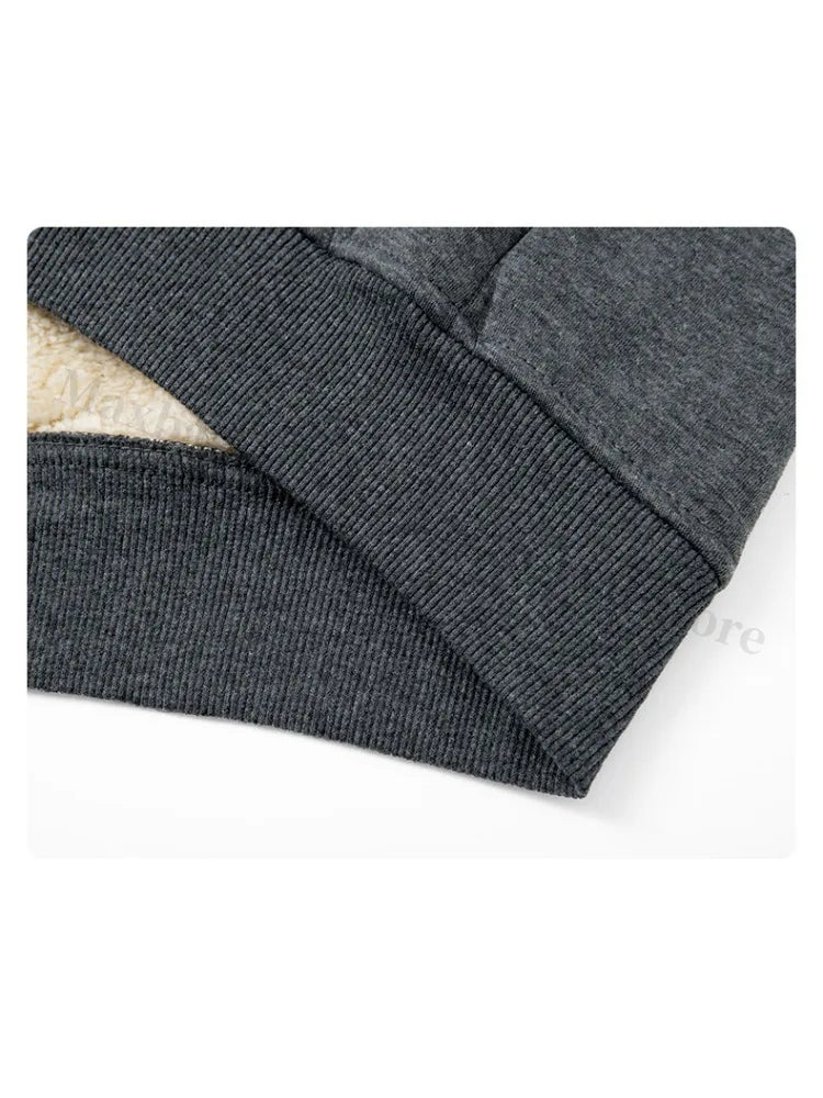 Maxbarley Men Sets Fleece Jacket + Pants Warm Fur Winter Sweatshirt Cashmere Tracksuit Man Suit Wool Thick Casual Track Suits