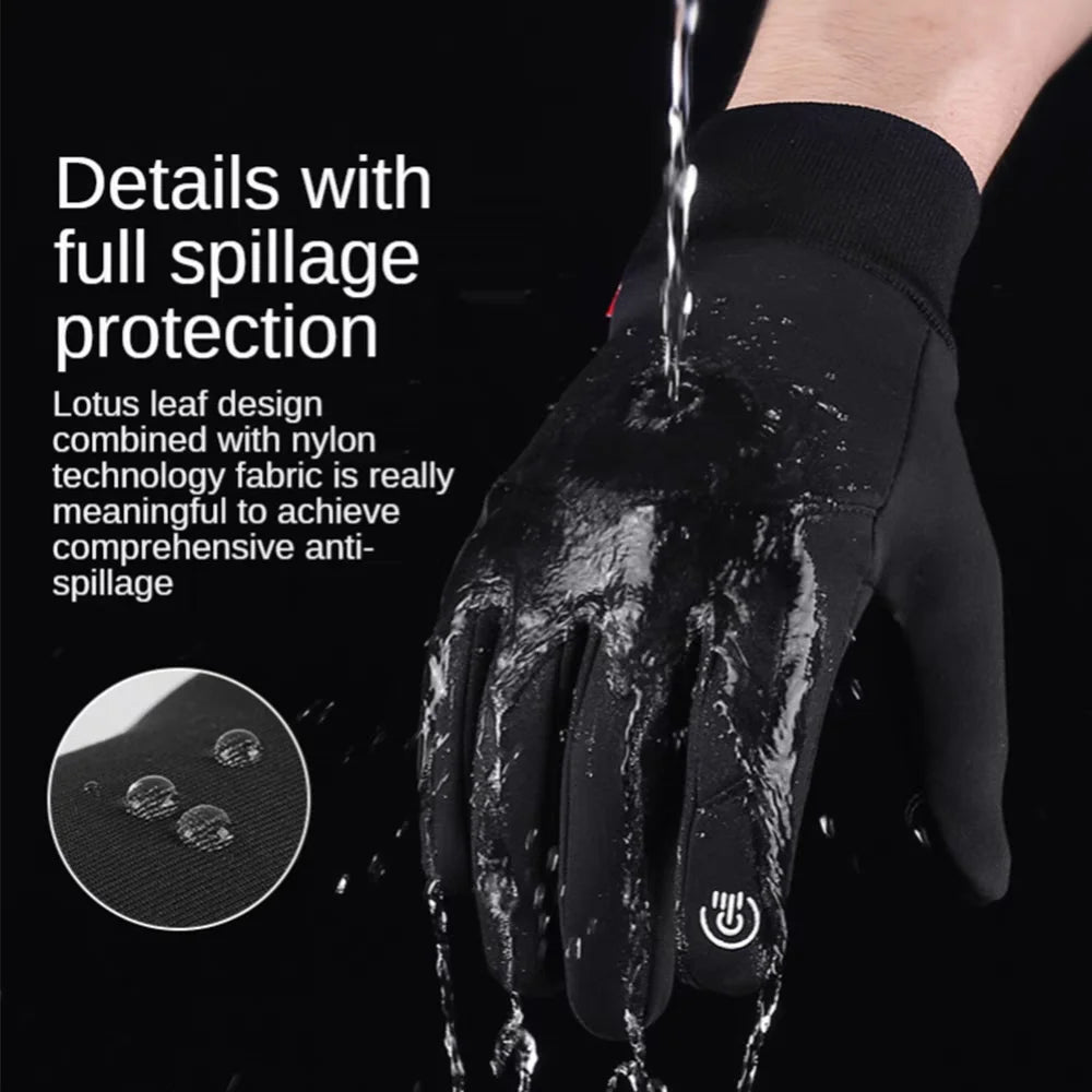 Autumn Winter Men Women Gloves Touch Screen Waterproof Windproof Gloves Outdoor Sports Warm Thermal Fleece Running Ski Gloves